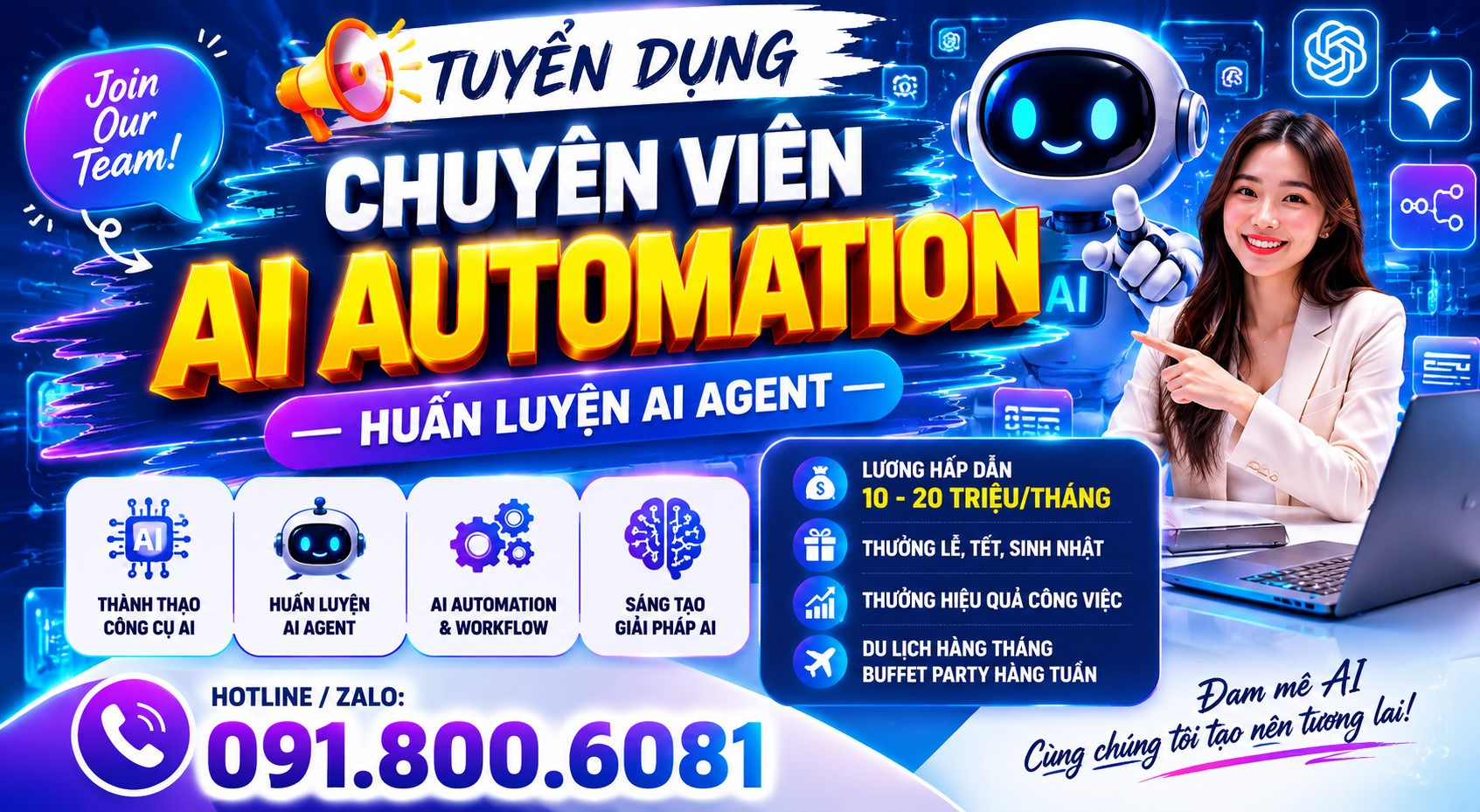 [TUYỂN DỤNG] CHUYÊN VIÊN AI AUTOMATION & TRAINING AGENT (Hybrid - HCM)
